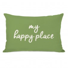 Ebern Designs Peltz My Happy Place Outdoor Lumbar Pillow HMW11471